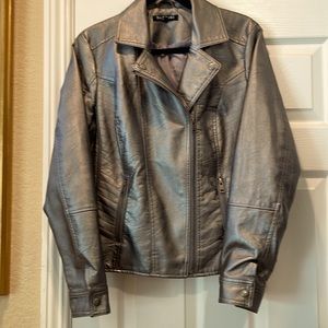 Moto faux leather lined jacket